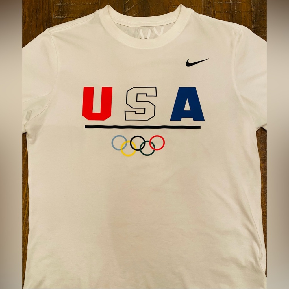 Custom Nike Men's White USA Olympic T-Shirt